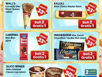 Promo Indomaret Super Es Krim Day Khusus Member dengan promo beli 2 gratis 1 berbagai merek es krim
