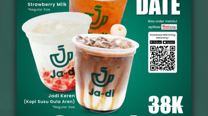 Promo Ja~di 5.5 Twin Date 2 Cup Rp. 25.000 tanggal 5 Mei 2026 di booth Alfamidi