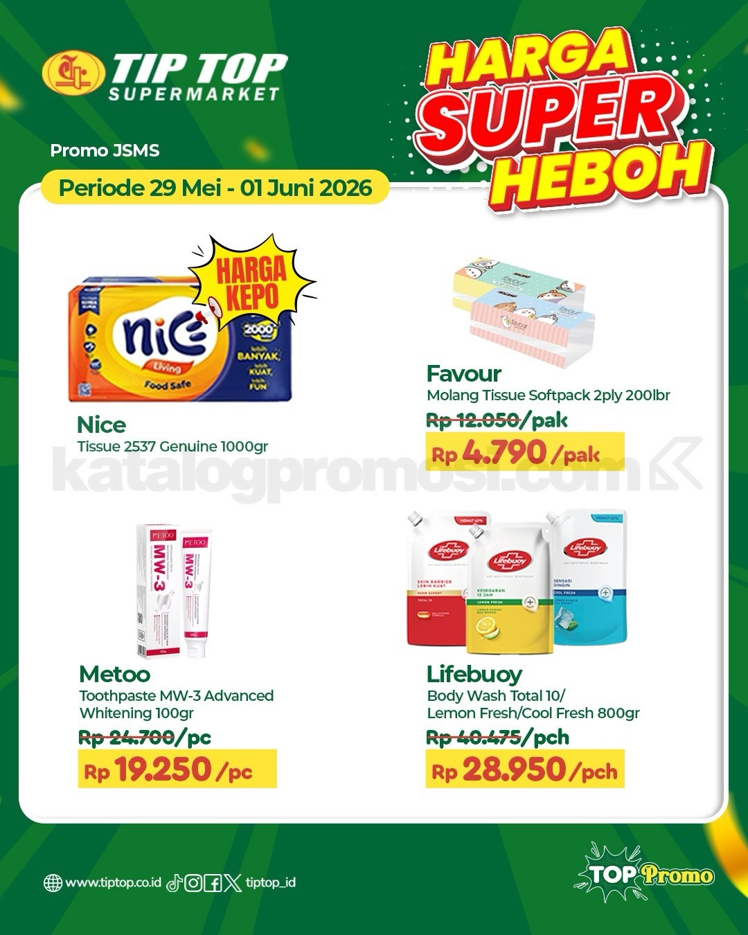 Promo JSM TIP TOP Supermarket 29 Mei - 01 Juni 2026 Promo JSM TIP TOP Supermarket 29 Mei - 01 Juni 2026 9
