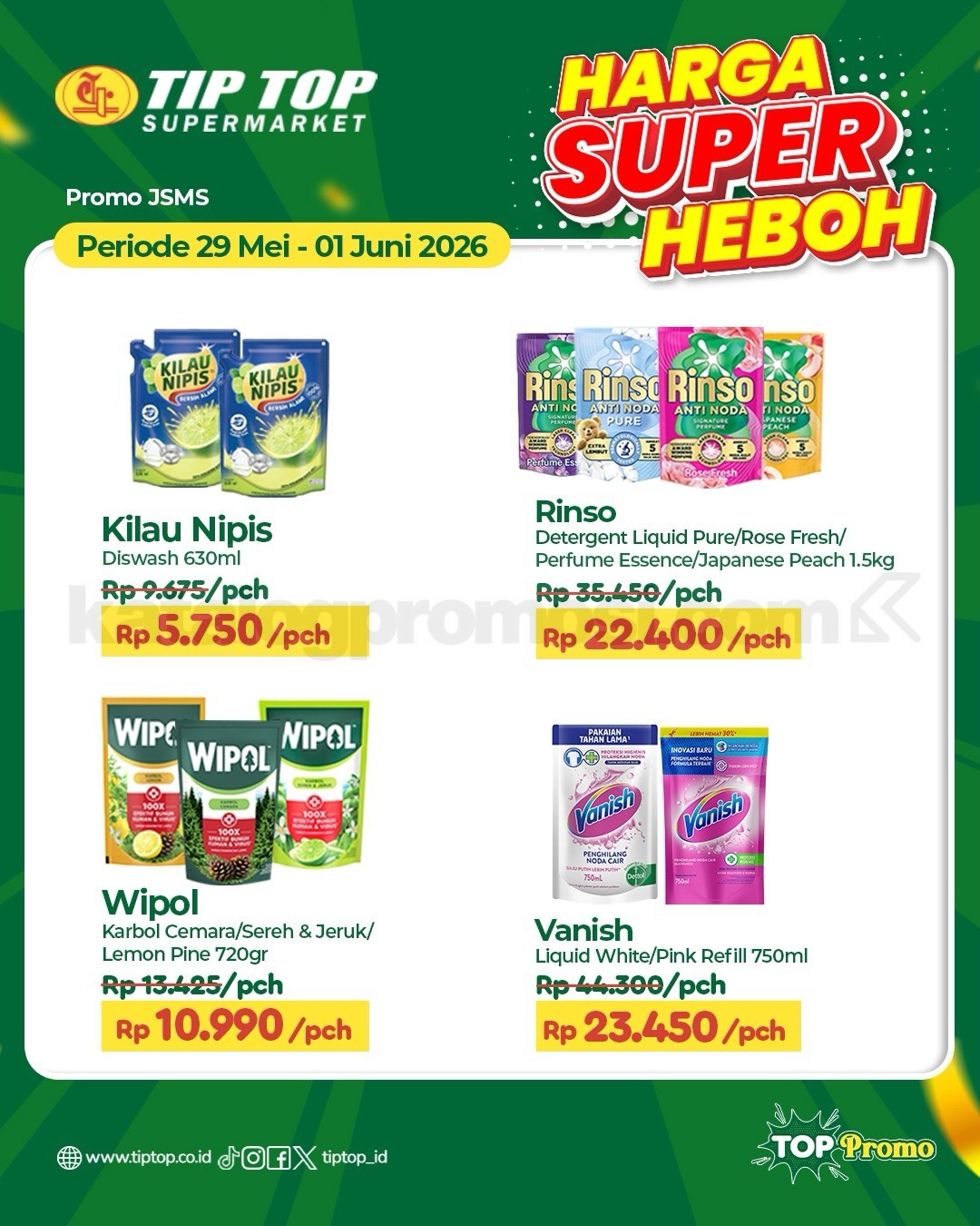Promo JSM TIP TOP Supermarket 29 Mei - 01 Juni 2026 Promo JSM TIP TOP Supermarket 29 Mei - 01 Juni 2026 10