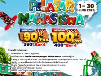 Promo JungleLand Pelajar & Mahasiswa Tiket Mulai Rp. 90.000 dengan bonus Athlon