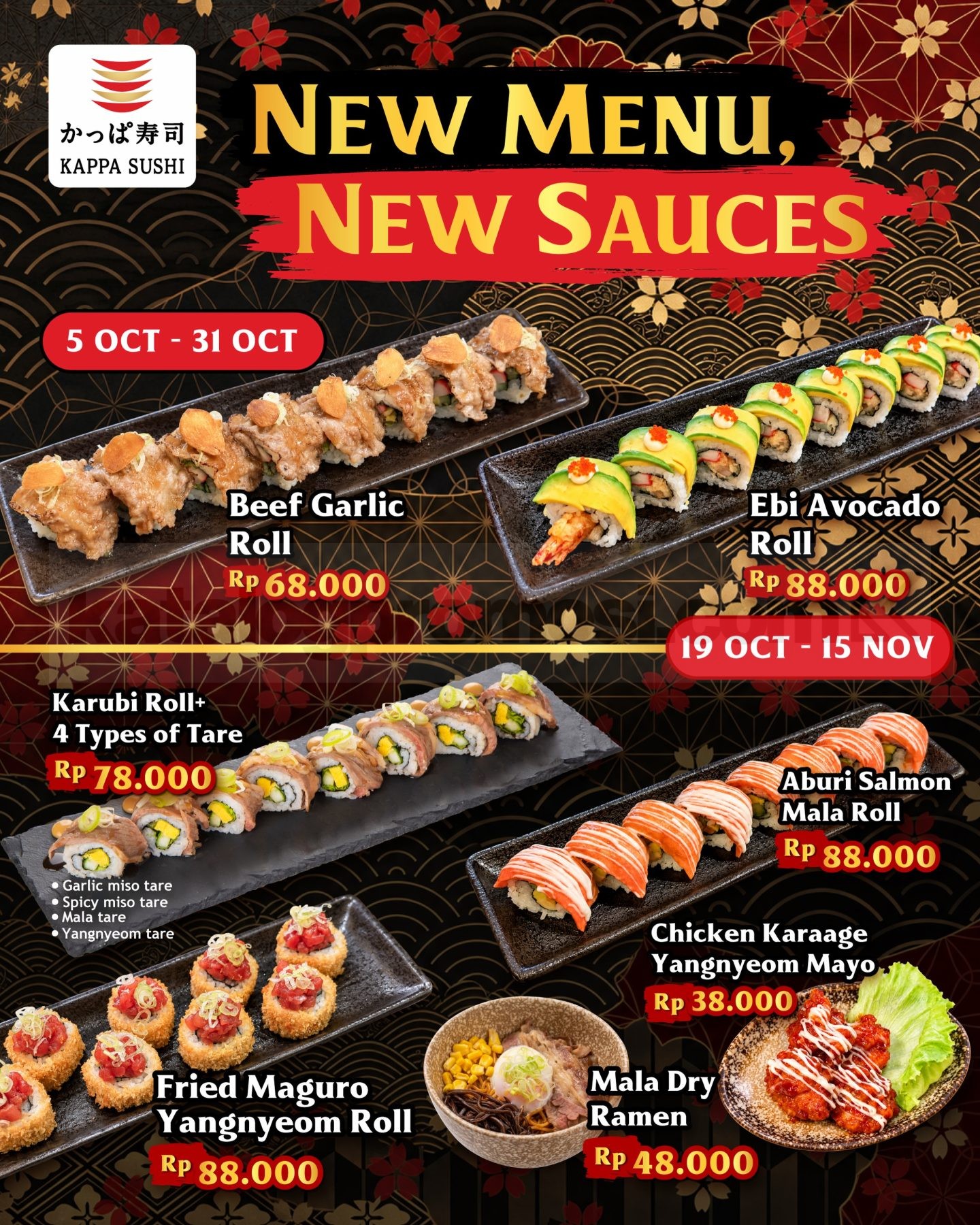 Promo Kappa Sushi NEW Menu Mulai Rp38.000 Promo Kappa Sushi NEW Menu mulai Rp38.000 dengan pilihan sushi roll dan Mala Dry Ramen