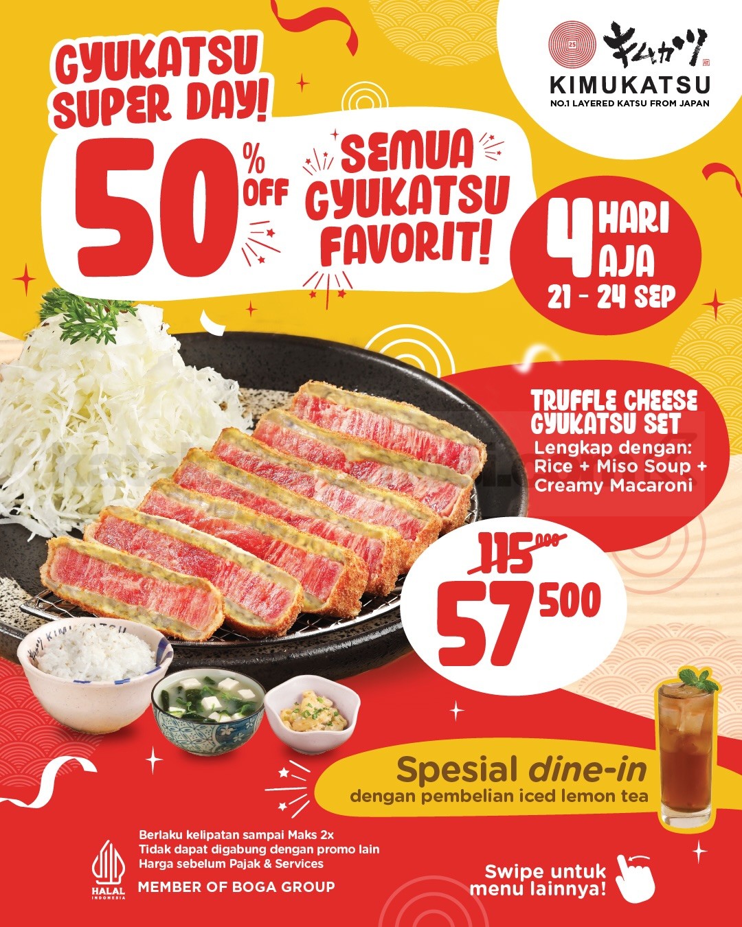 Promo Kimukatsu Gyukatsu Super Day Diskon 50% Promo Kimukatsu Gyukatsu Super Day diskon 50% untuk pilihan gyukatsu favorit