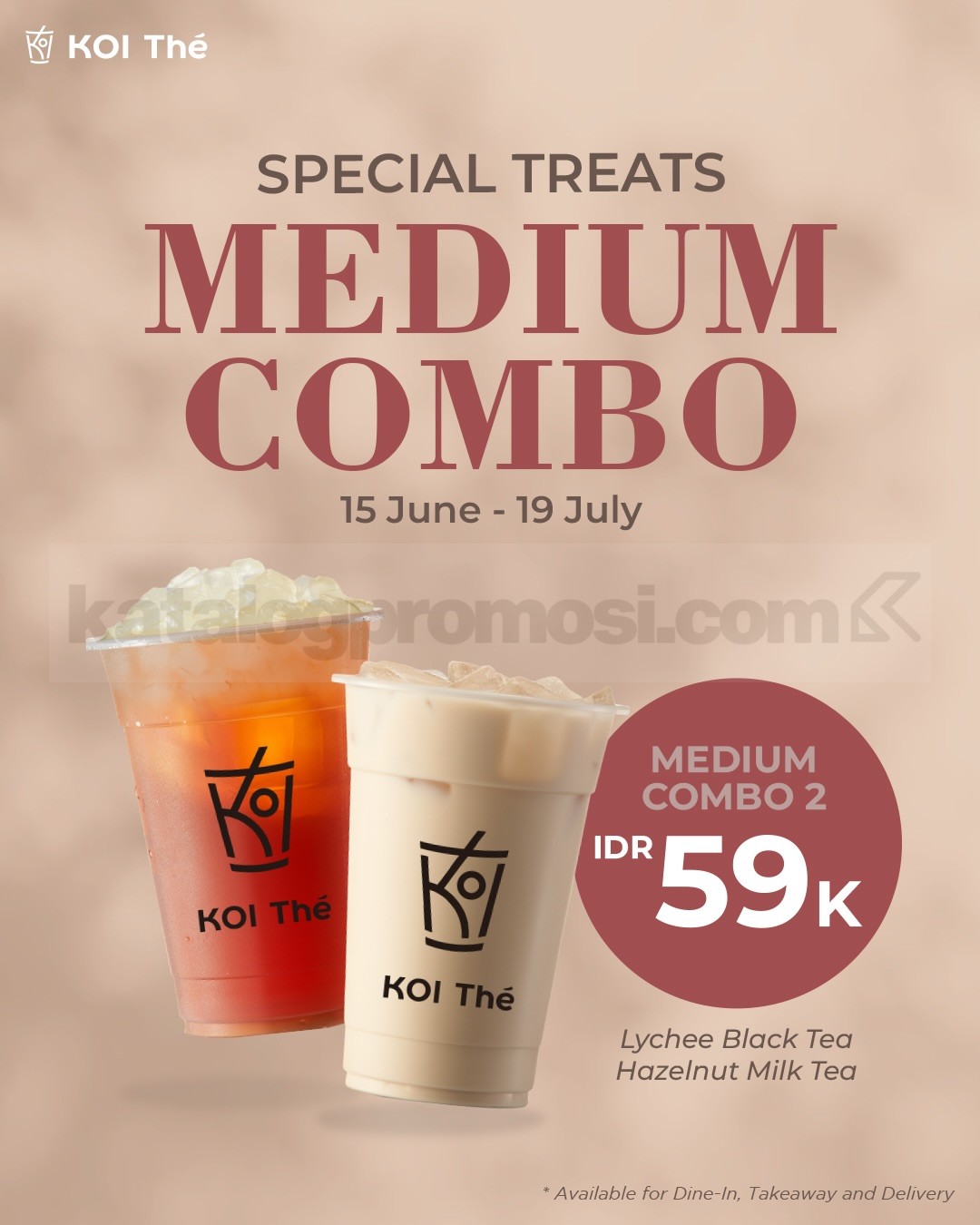 Promo KOI Thé Special Treats Medium Combo Rp. 59.000