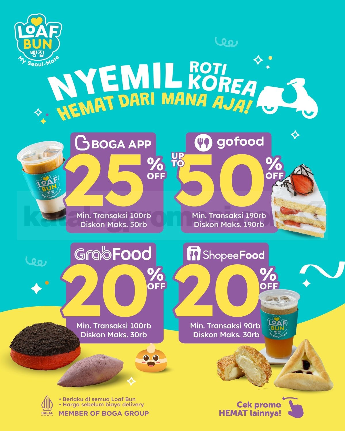 Promo Loaf Bun Delivery Diskon Hingga 50% Promo Loaf Bun Delivery Diskon Hingga 50% di semua platform delivery