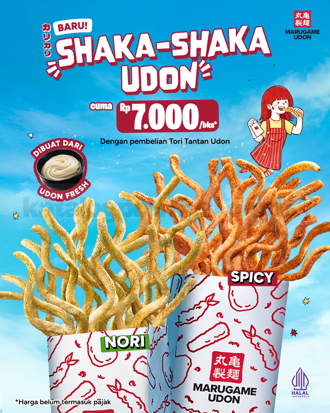 Promo Marugame Udon NEW! Shaka Shaka Udon Rp. 7.000 Promo Marugame Udon NEW! Shaka Shaka Udon Rp. 7.000 pilihan Nori dan Spicy