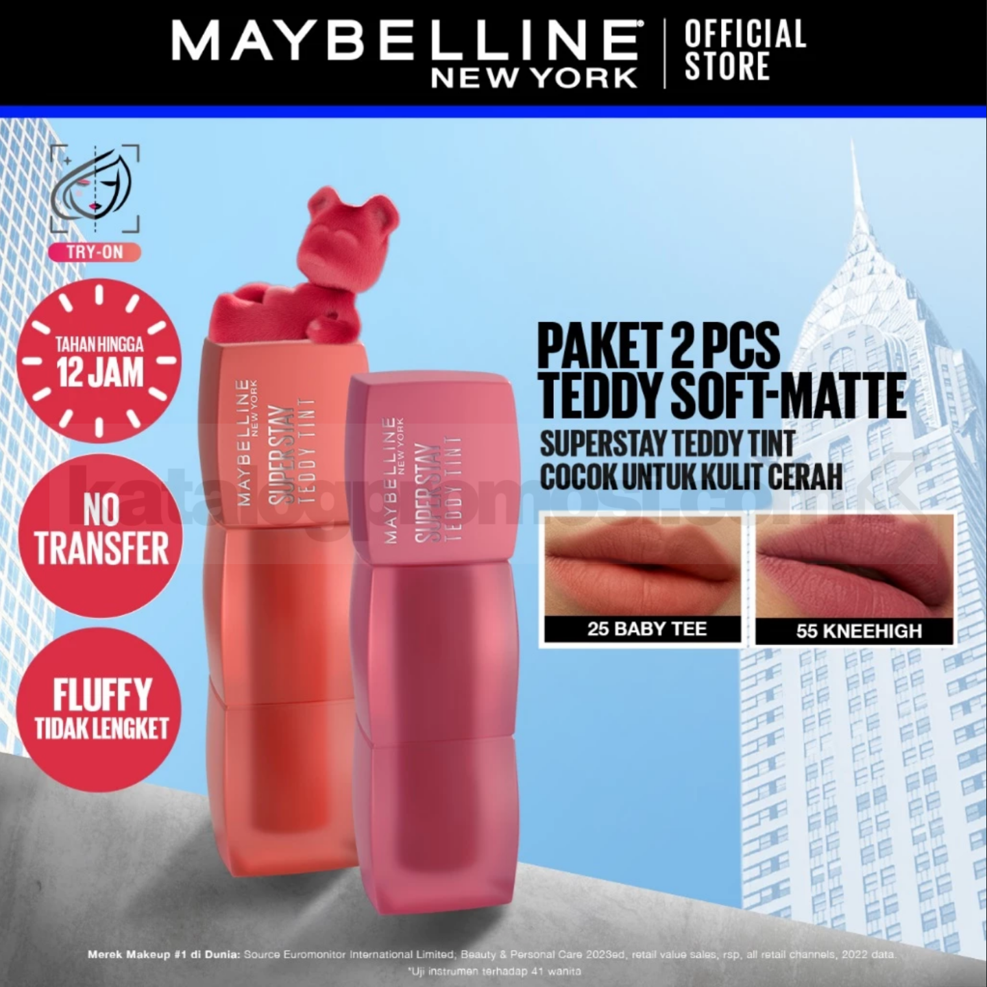 Promo Maybelline Teddy Tint 2 pcs Diskon hingga 22% Promo Maybelline Teddy Tint 2 pcs Diskon hingga 22% 1
