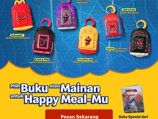 Promo McDonalds Happy Meal Spider-Man: Brand New Day dengan koleksi backpack berfitur peluncur spider web.