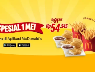 Promo McDonalds Hari Buruh Paket Berdua Rp. 54.545 berisi French Fries dan McNuggets tanggal 01 Mei 2026