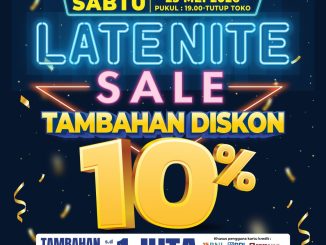 Promo Mitra10 Late Nite Sale tambahan diskon 10% dan potongan hingga Rp. 1.000.000