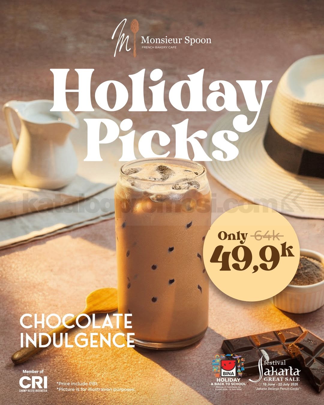 Promo Monsieur Spoon Chocolate Indulgence Rp. 49.900 Promo Monsieur Spoon Chocolate Indulgence Rp. 49.900 minuman cokelat premium di outlet Jabodetabek
