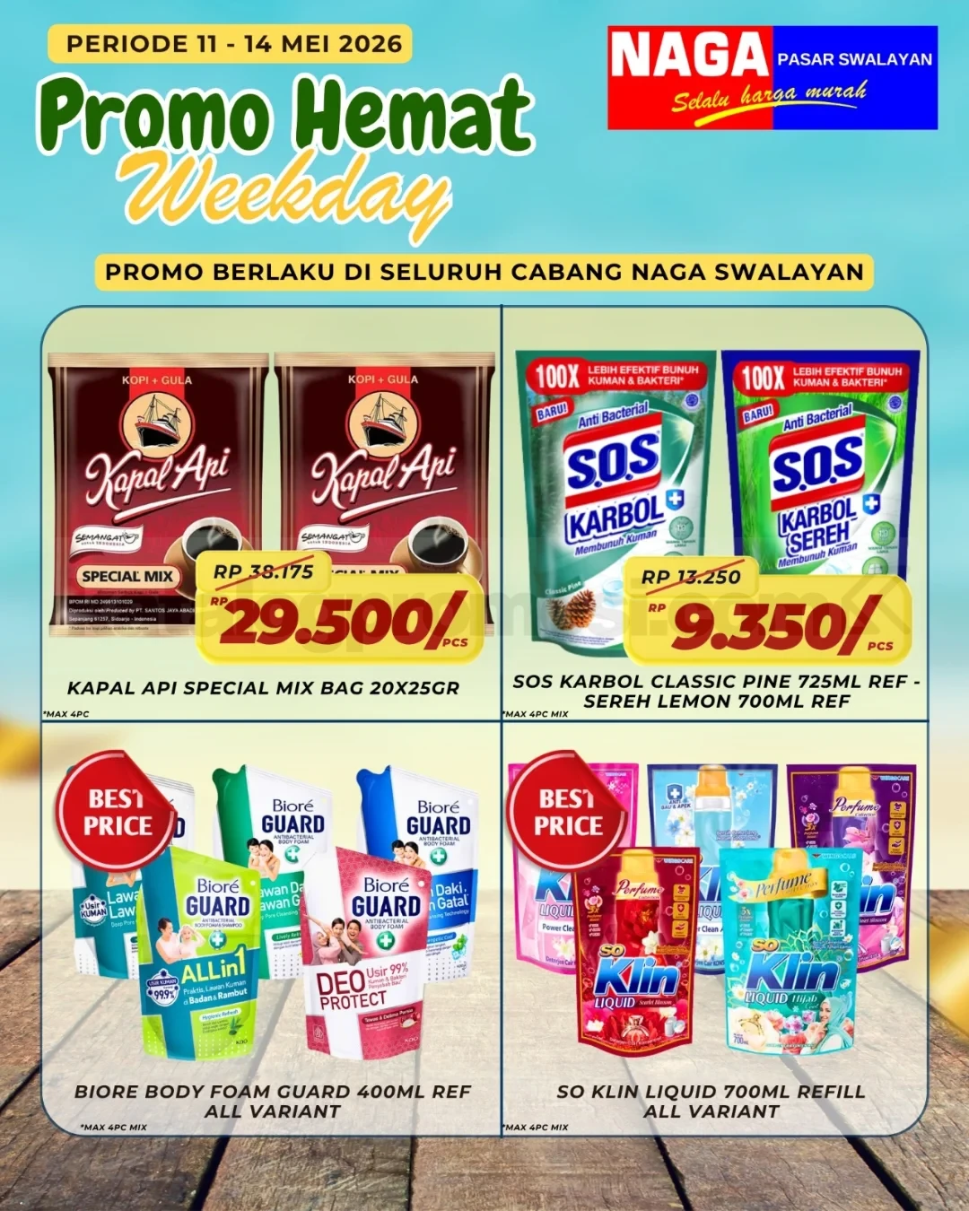 Promo Naga Swalayan WEEKDAY 11-14 Mei 2026
