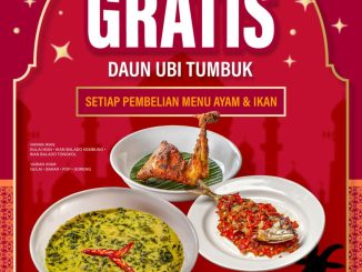 Promo Padang Payakumbuah Idul Adha Gratis Daun Ubi Tumbuk untuk pembelian menu ayam dan ikan periode 26 Mei 2026 - 31 Mei 2026