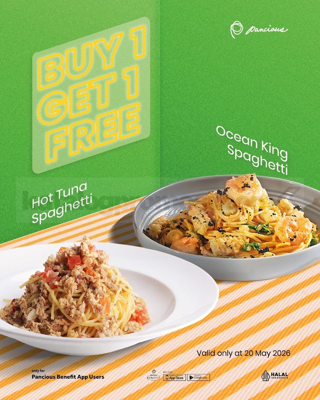 Promo Pancious Buy 1 Get 1 Free Pasta Promo Pancious Buy 1 Get 1 Free Pasta beli Ocean King Spaghetti gratis Hot Tuna Spaghetti