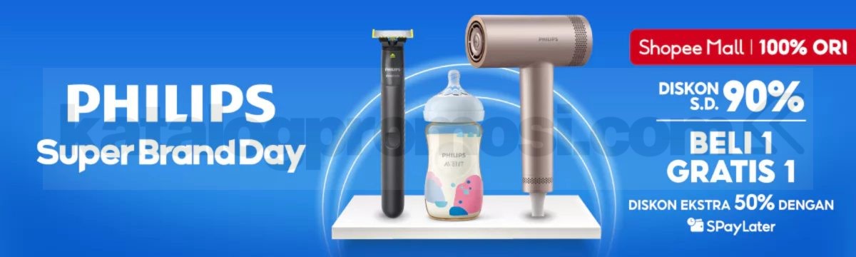 Promo Philips Super Brand Day Diskon Hingga 90% Promo Philips Super Brand Day Diskon Hingga 90% dengan beli 1 gratis 1 dan diskon SPayLater