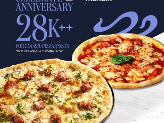 Promo Pizza Marzano HUT Mandiri 28 menu Rp28.000++ dengan pembelian Romana Pizza