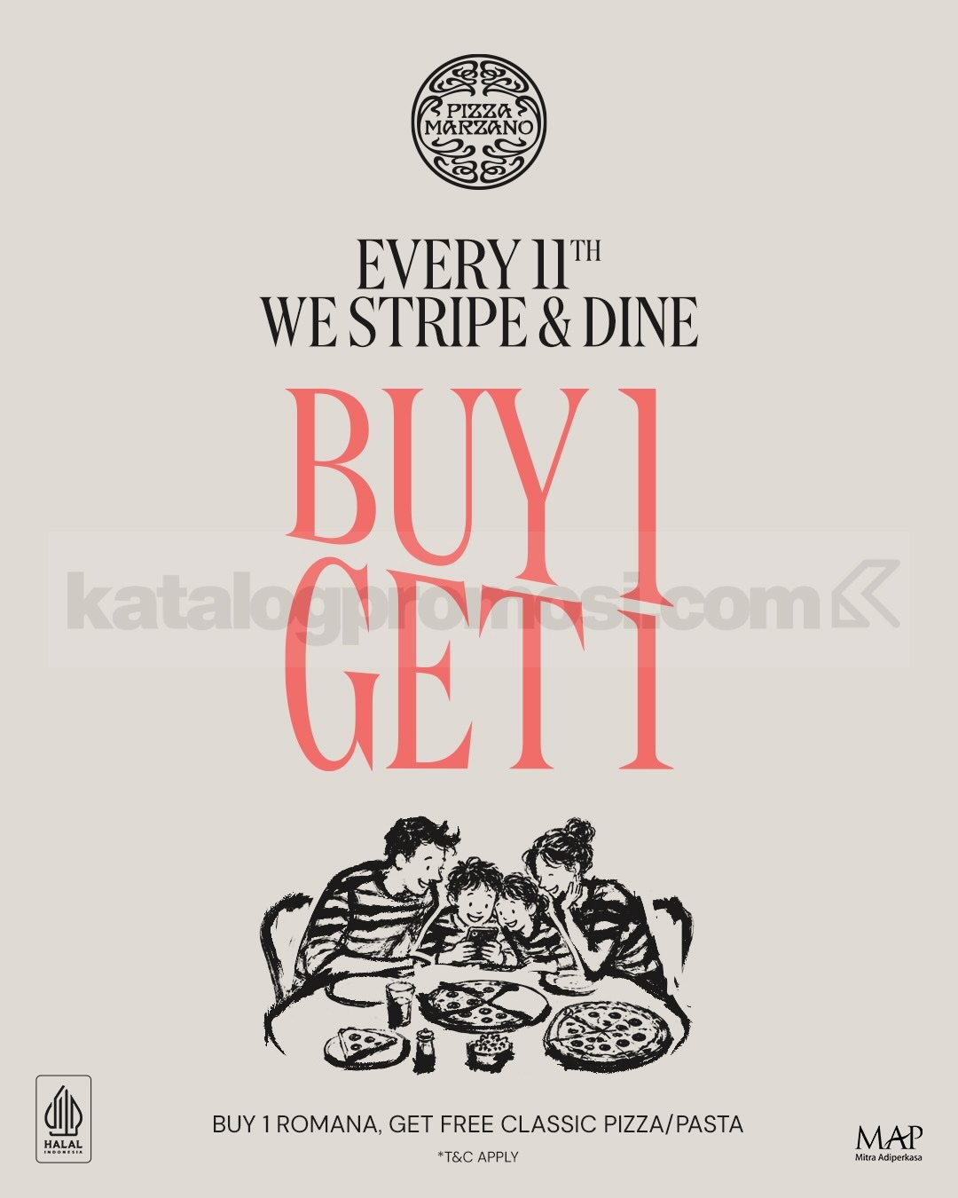 Promo Pizza Marzano Striped Day Beli 1 Gratis 1