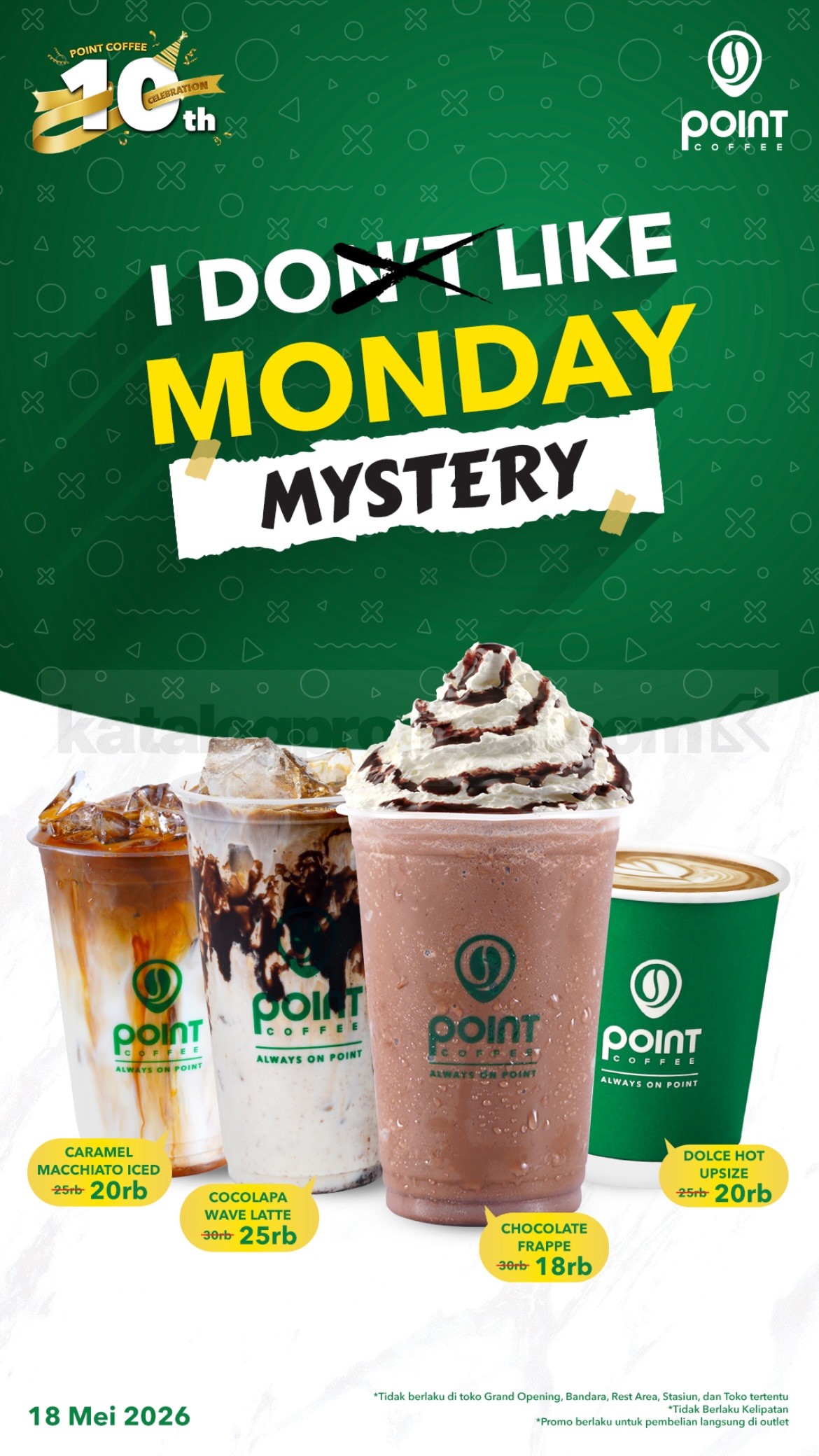 Promo POINT COFFEE I LIKE MONDAY Harga Spesial untuk Minuman Pilihan