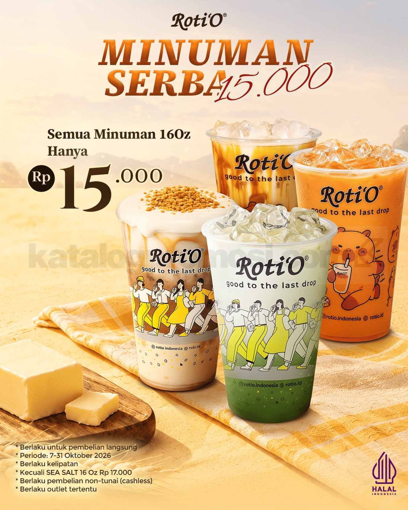 Promo Roti’O Semua Minuman Cuma Rp 15.000