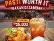 Promo Sambal Bakar Paket Hemat Rp. 25.000 berisi Sambak Ayam, Nasi Pulen, dan Es Teh Manis Jumbo.