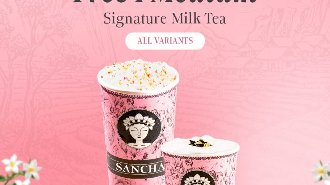 Promo Sancha Opening Cibinong City Mall Buy 1 Get 1 Free milk tea semua varian