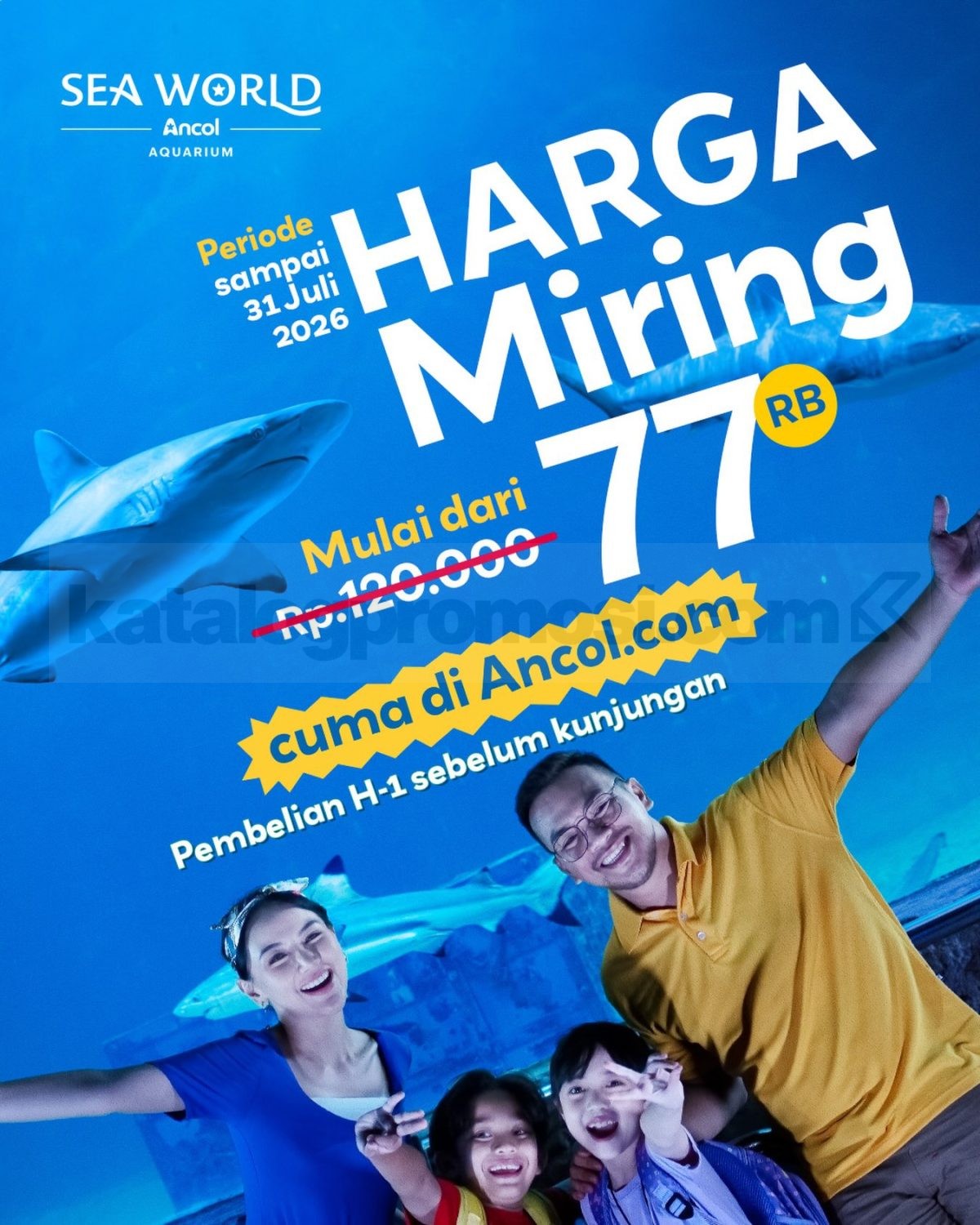 Promo Sea World Ancol Harga Miring Mulai Rp. 77.000 Promo Sea World Ancol Harga Miring mulai Rp. 77.000 untuk pembelian tiket H-1 melalui ancol.com.