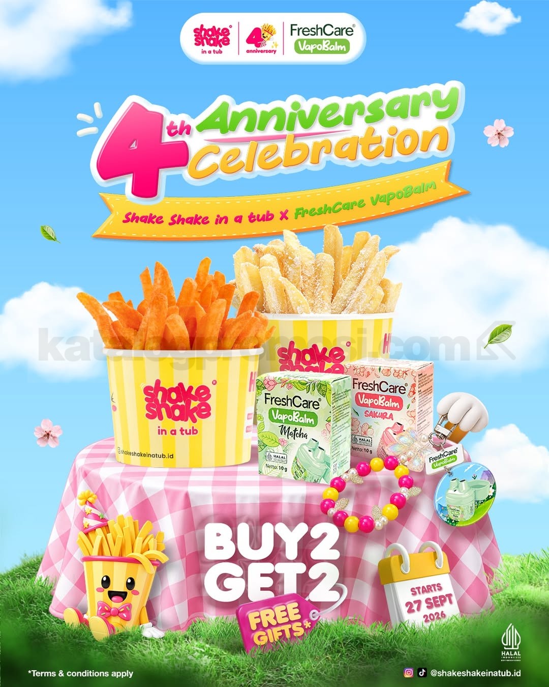 Promo Shake Shake in a Tub Anniversary Buy 2 Get 2 Free Gifts Promo Shake Shake in a Tub Anniversary Buy 2 Get 2 Free Gifts dengan FreshCare VapoBalm dan keychain gratis