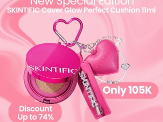 Promo SKINTIFIC NEW! Pink Glow Cushion Diskon hingga 74% harga Rp. 105.000 dengan bonus gantungan kunci heart & pearl.
