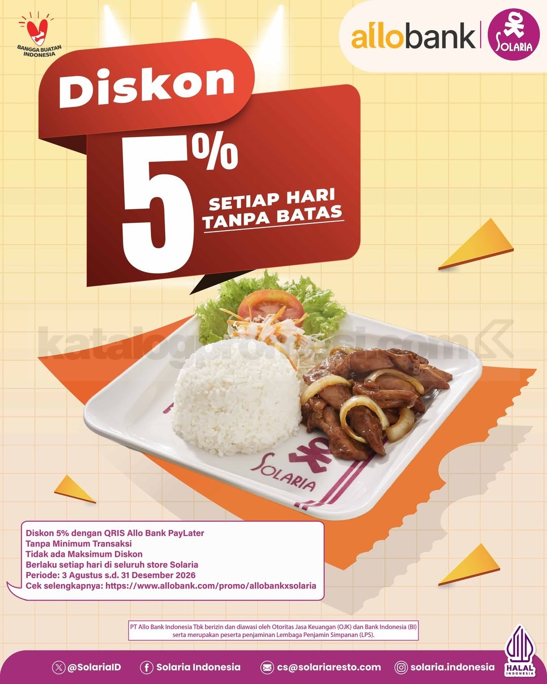 Promo Solaria Diskon 5% Pakai QRIS Allo PayLater Promo Solaria diskon 5% pakai QRIS Allo PayLater di seluruh outlet