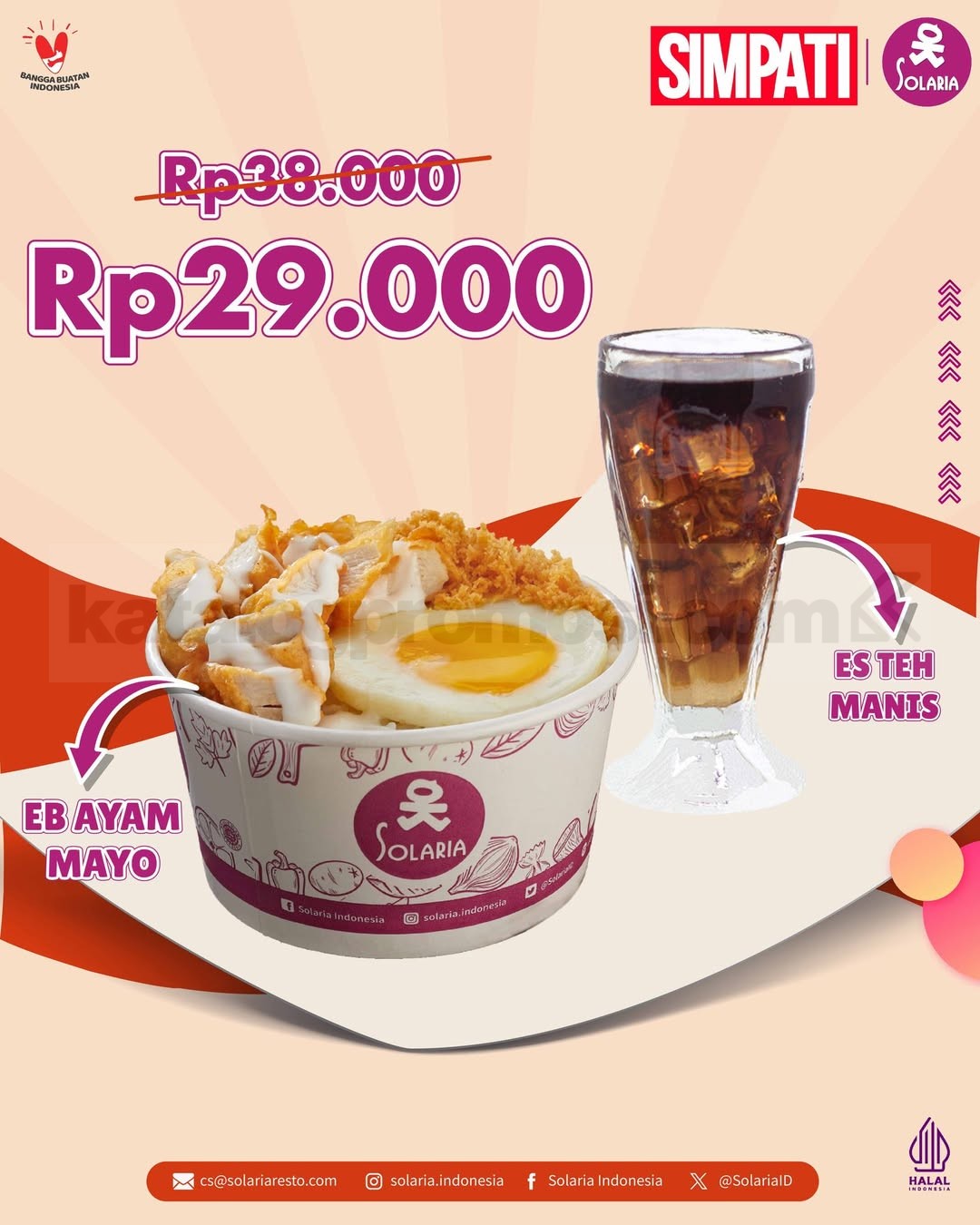 Promo Solaria Simpati+ Express Bowl Ayam Mayo Rp 29.000 Promo Solaria Simpati+ Express Bowl Ayam Mayo Rp 29.000 dan Es Teh Manis