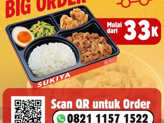 Promo Sukiya Paket Big Order Mulai Rp. 33.000 per pax dengan minimum pemesanan 10 pax dan gratis ongkir