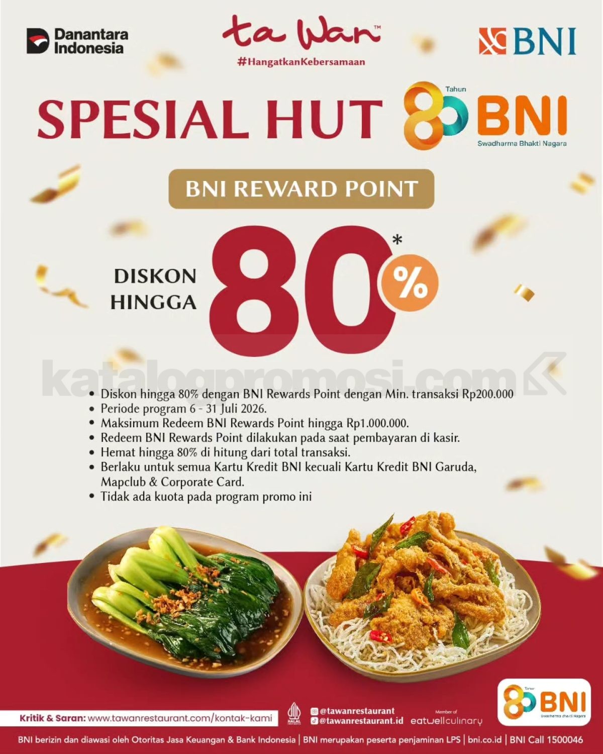 Promo Ta Wan Spesial HUT BNI Diskon Hingga 80% Promo Ta Wan Spesial HUT BNI Diskon Hingga 80% 2