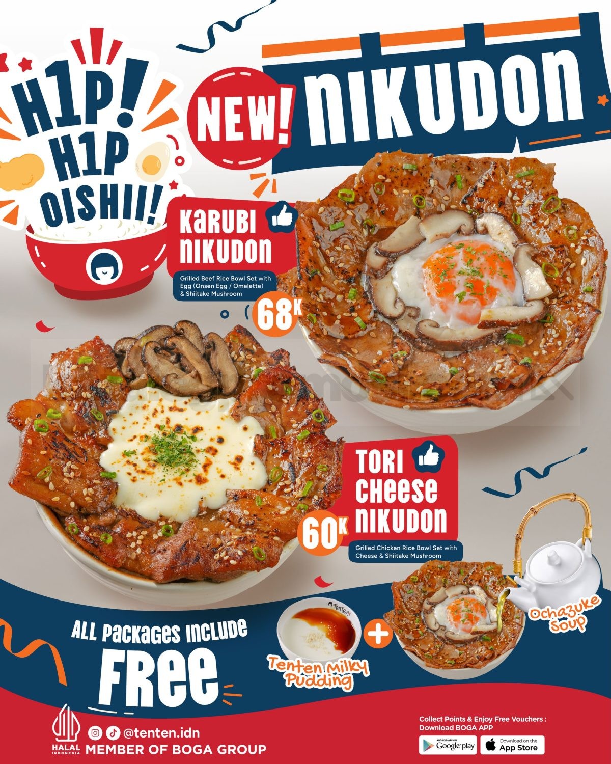 Promo TenTen NEW! Nikudon Mulai Rp60.000 Promo TenTen NEW Nikudon mulai Rp60.000 dengan grilled beef dan chicken rice bowl lengkap soup dan pudding