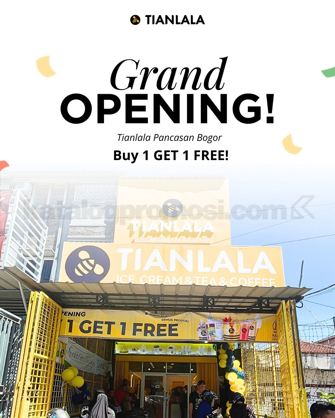Promo Tianlala Grand Opening Pancasan Bogor Buy 1 Get 1 Free Promo Tianlala Grand Opening Pancasan Bogor Buy 1 Get 1 Free periode 28-30 Mei 2026 di outlet Pancasan Bogor