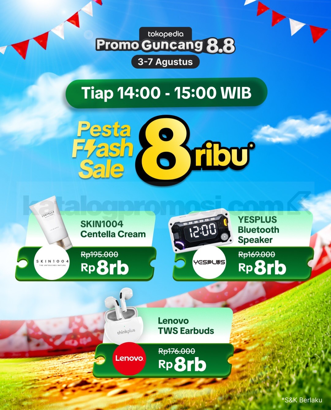 Promo Tokopedia Guncang 8.8 Flash Sale Rp8.000 & Diskon 80% Promo Tokopedia Guncang 8.8 Flash Sale Rp8.000 & Diskon 80% 5