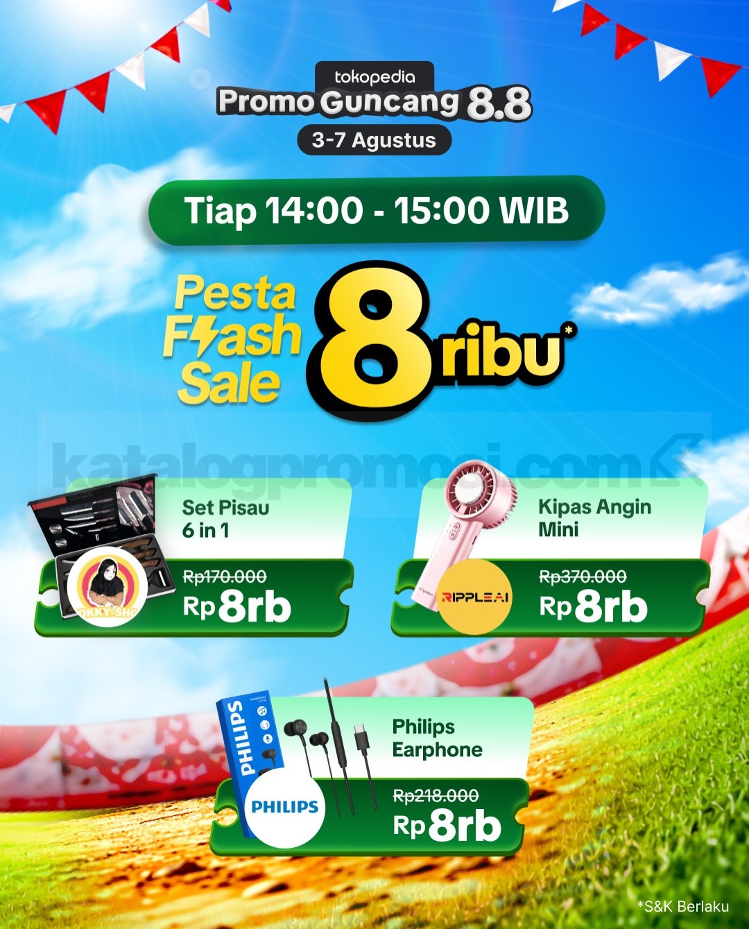 Promo Tokopedia Guncang 8.8 Flash Sale Rp8.000 & Diskon 80% Promo Tokopedia Guncang 8.8 Flash Sale Rp8.000 & Diskon 80% 8