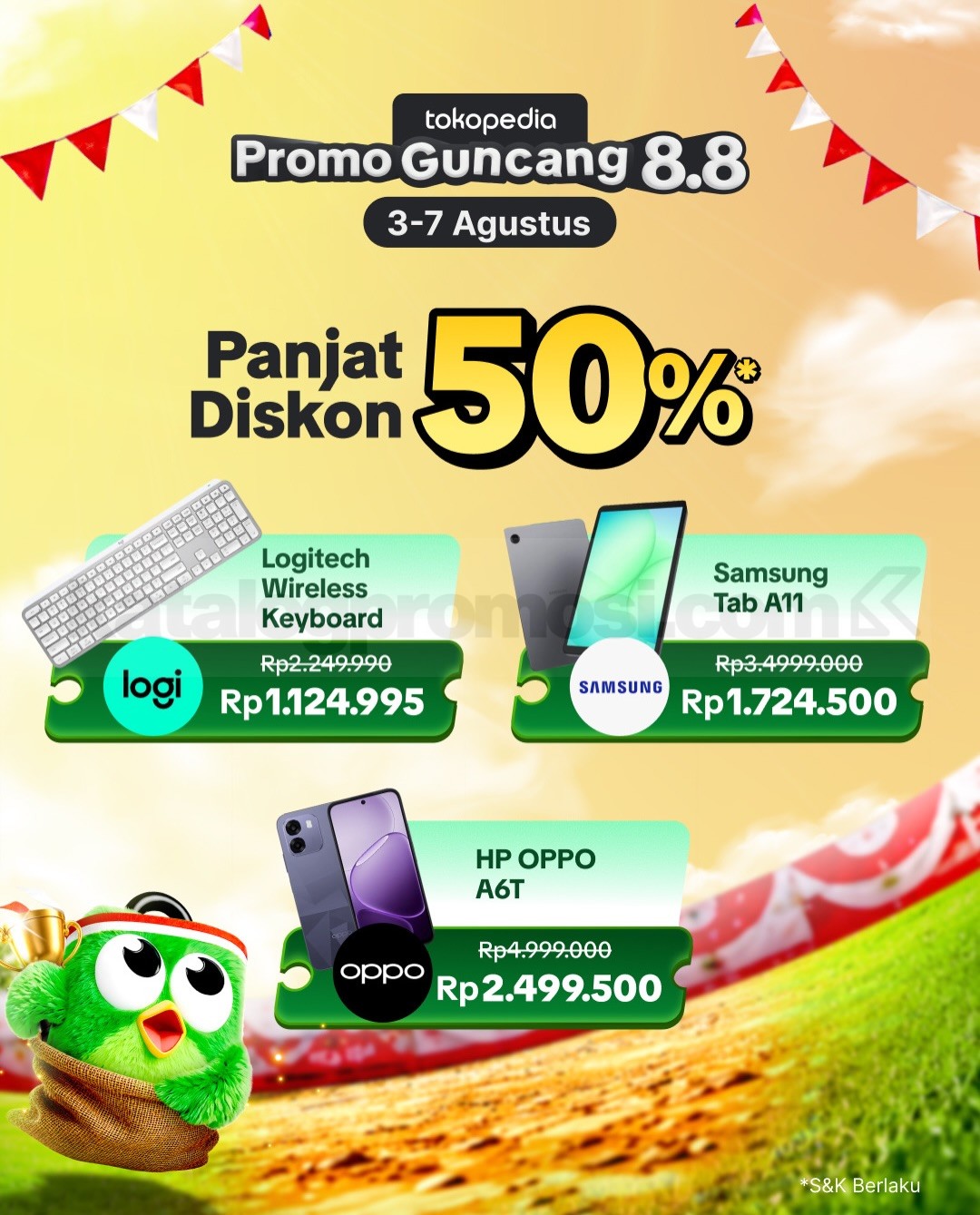 Promo Tokopedia Guncang 8.8 Flash Sale Rp8.000 & Diskon 80% Promo Tokopedia Guncang 8.8 Flash Sale Rp8.000 & Diskon 80% 14