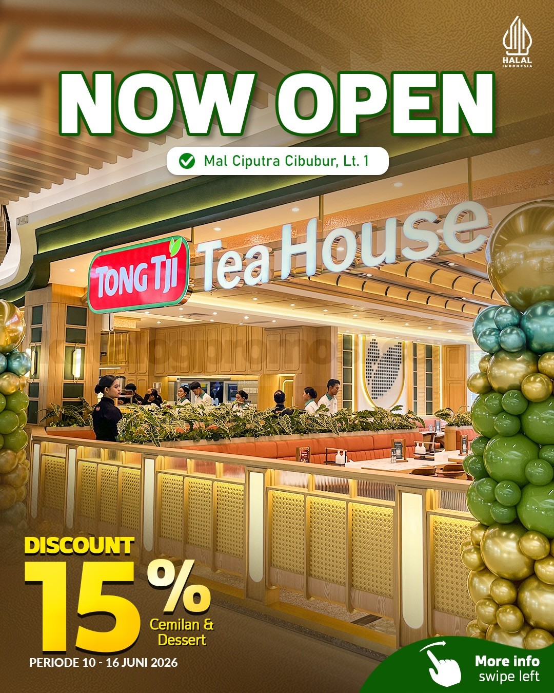 Promo Tong Tji Grand Opening Diskon 15% Cemilan & Dessert Promo Tong Tji Grand Opening Diskon 15% cemilan dessert di Mal Ciputra Cibubur