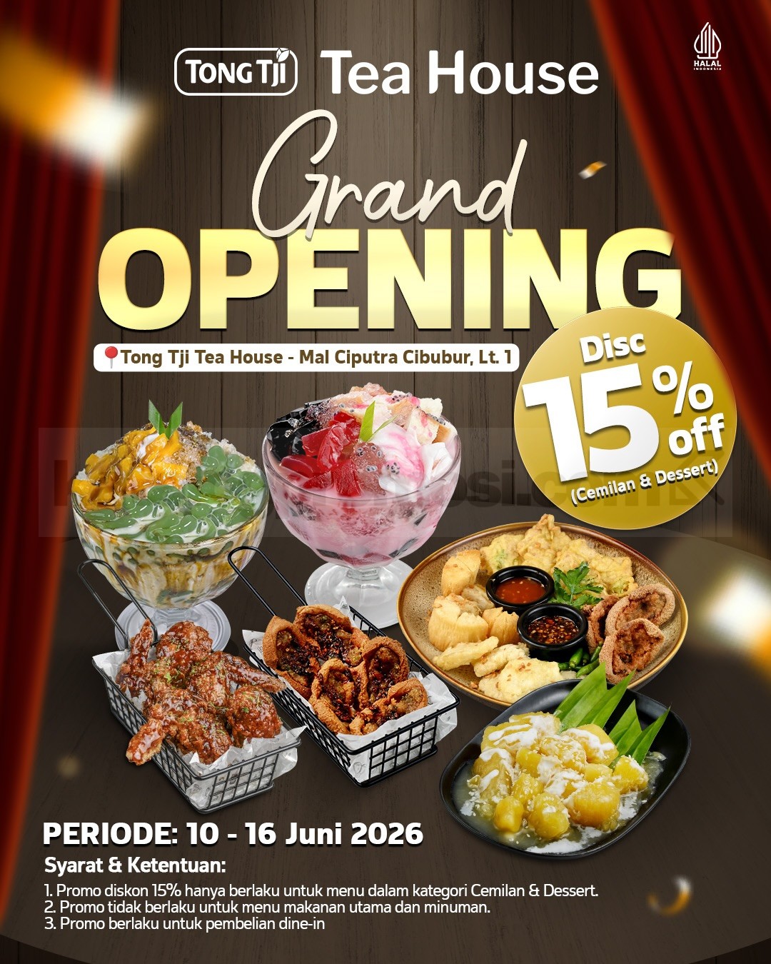 Promo Tong Tji Grand Opening Diskon 15% Cemilan & Dessert Promo Tong Tji Grand Opening Diskon 15% Cemilan & Dessert 1
