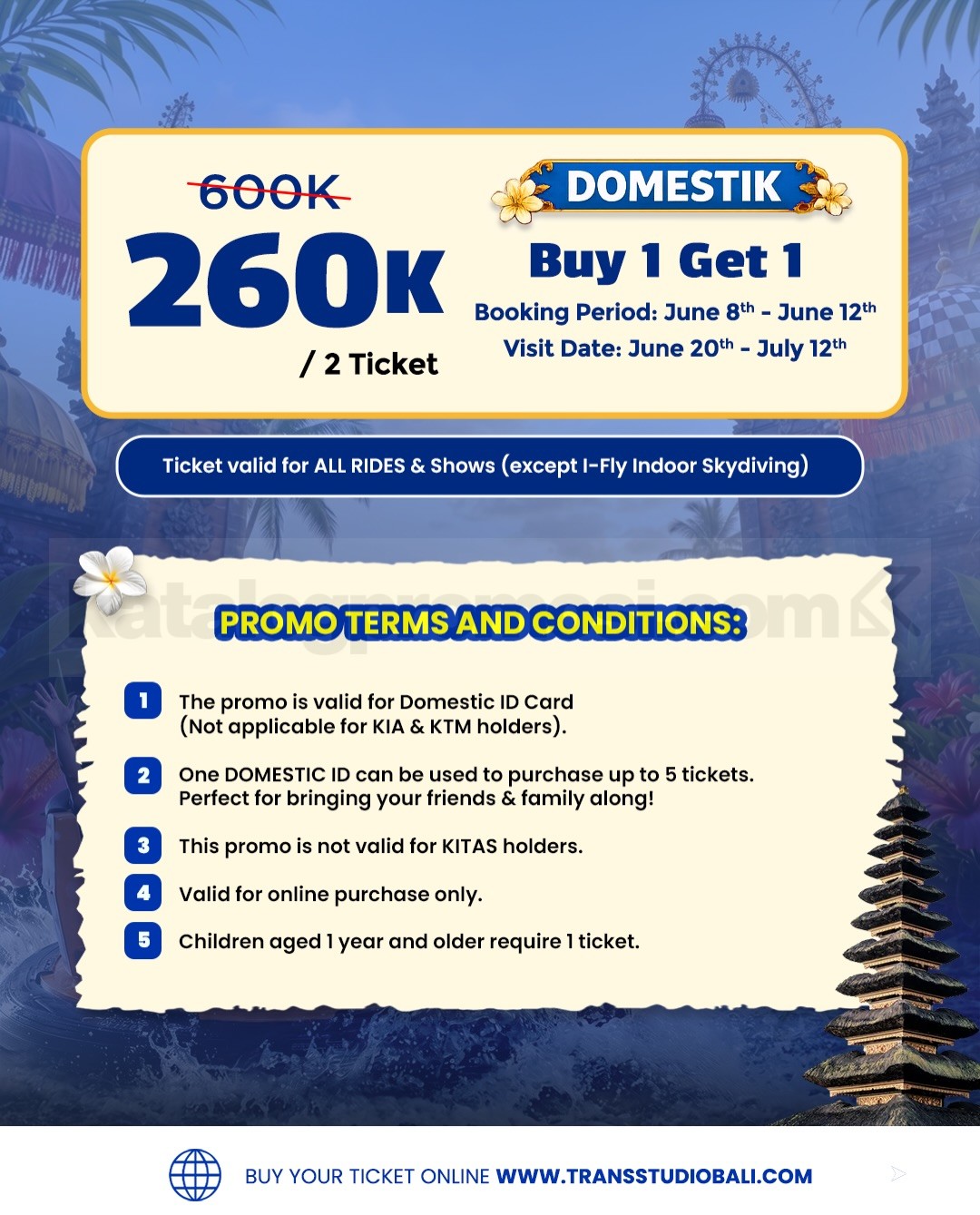 Promo Trans Studio Bali Presale Ticket Buy 1 Get 1 Promo Trans Studio Bali Presale Ticket Buy 1 Get 1 1