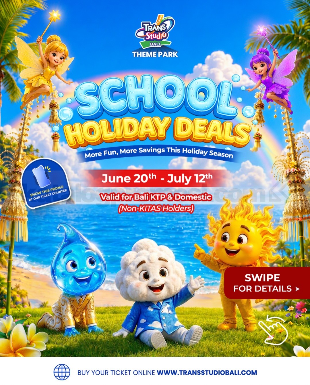 Promo Trans Studio Bali School Holiday Deals Mulai Rp. 108.000 Promo Trans Studio Bali School Holiday Deals Mulai Rp. 108.000 tiket liburan sekolah