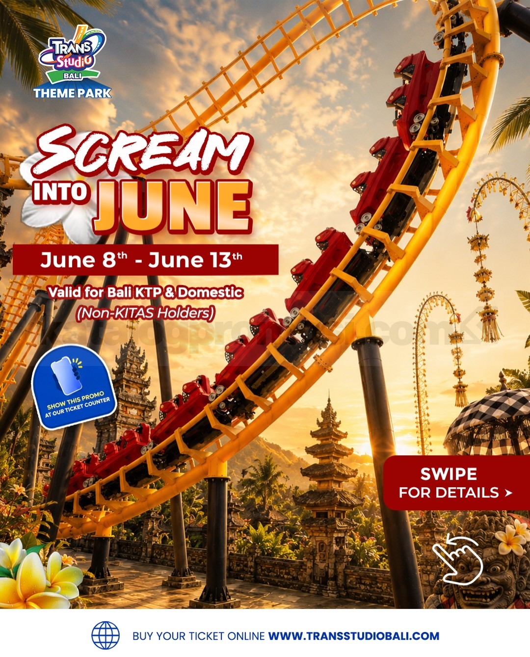 Promo Trans Studio Bali Scream Into June mulai Rp. 98.000 Promo Trans Studio Bali Scream Into June mulai Rp. 98.000 akses semua wahana dan show