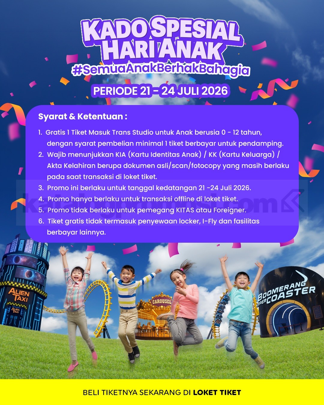 Promo Trans Studio Cibubur Hari Anak Nasional Gratis Tiket Masuk Promo Trans Studio Cibubur Hari Anak Nasional Gratis Tiket Masuk 1