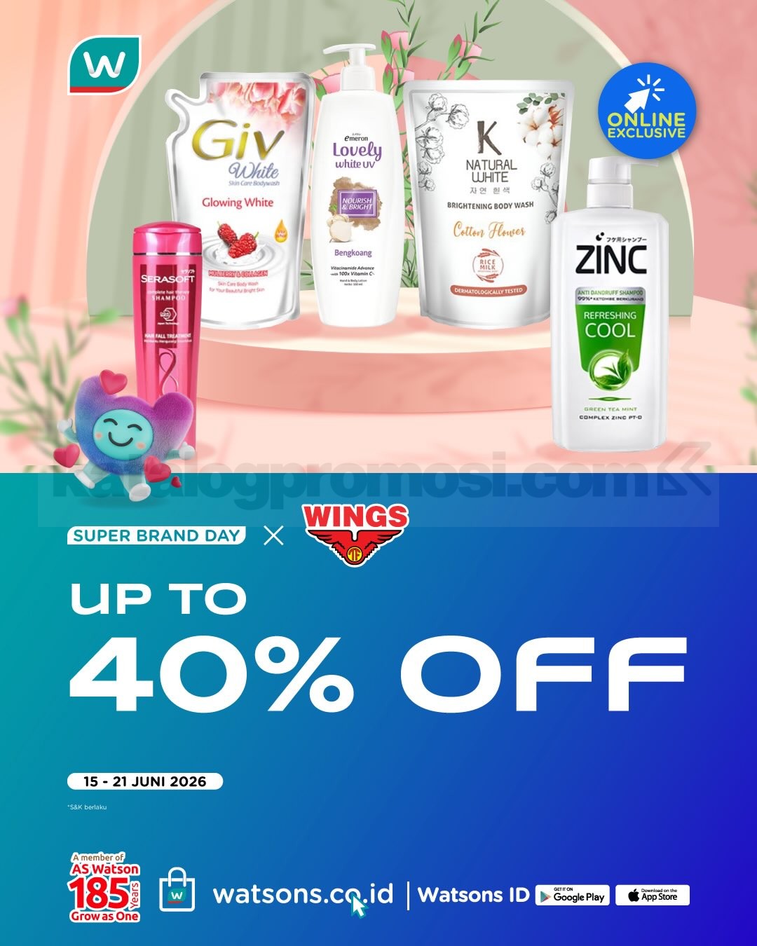 Promo Watsons Super Brand Day Diskon hingga 40% Promo Watsons Super Brand Day Diskon hingga 40% skincare makeup personal care via online
