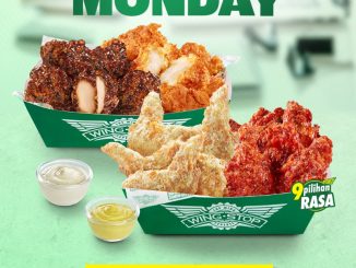 Promo Wingstop Flavorful Monday 20 Ayam Rp. 95.455 dengan 10 Crunchy Wings dan 10 Boneless pilihan 9 rasa
