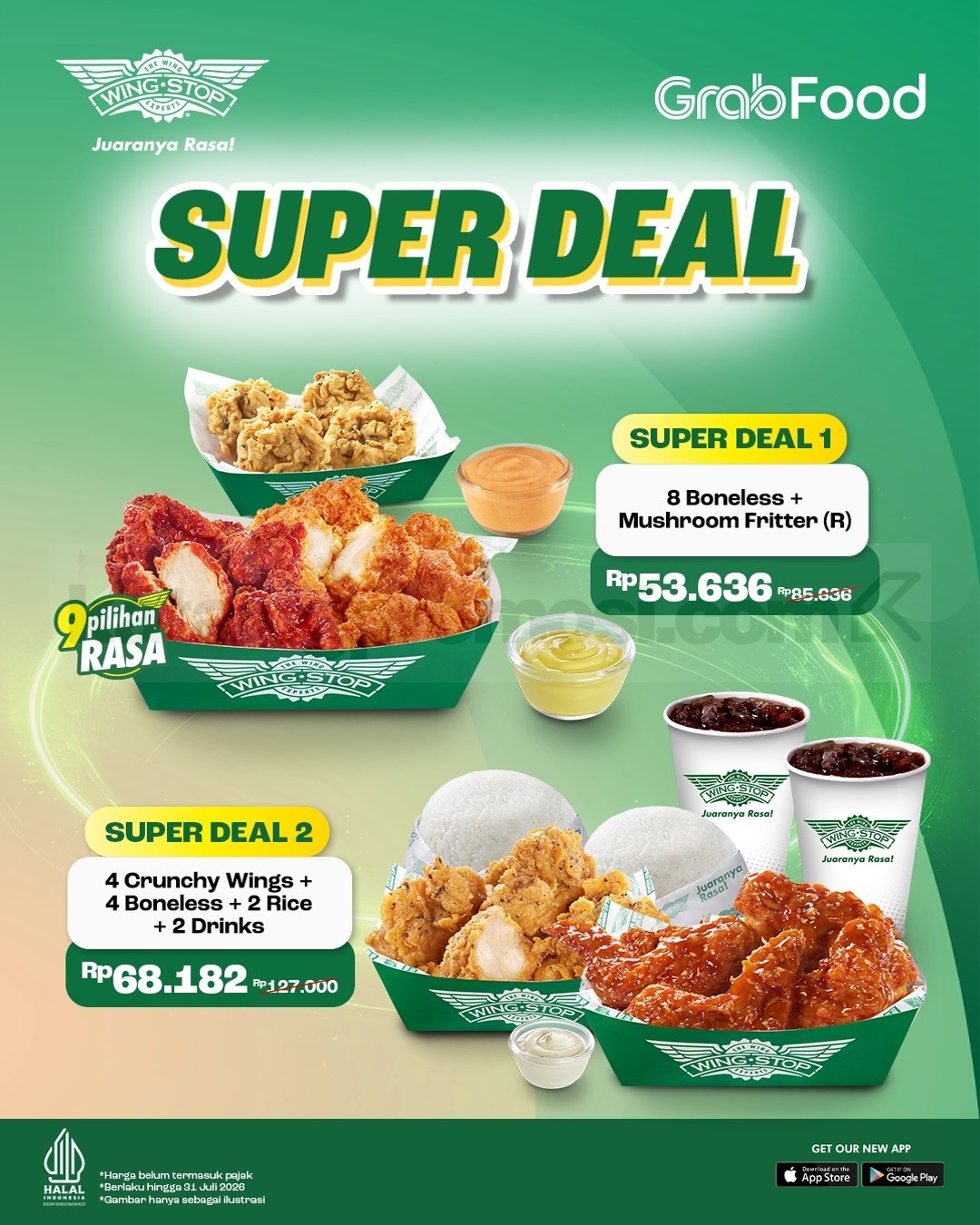 Promo Wingstop GrabFood Super Deal Mulai Rp. 45.455 Promo Wingstop GrabFood Super Deal Mulai Rp. 45.455 1