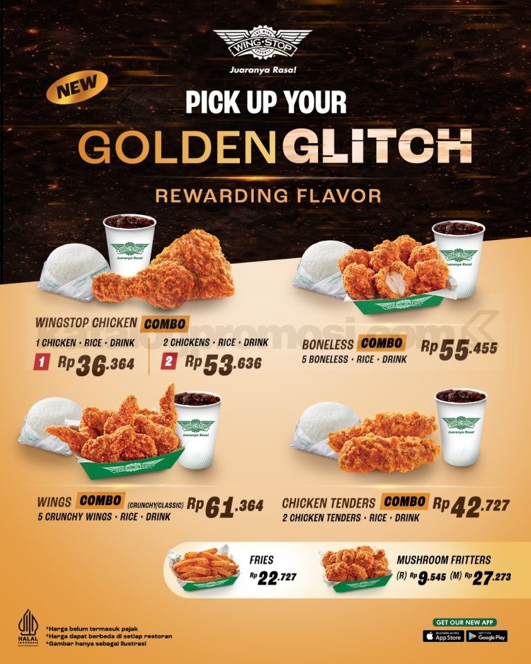 Golden Wingstop Promo Wingstop NEW! Golden Glitch Combo mulai Rp. 36.364
