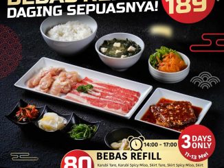 Promo Yakiniku Like Bebas Refill Daging Sepuasnya periode 11 – 13 Mei 2026