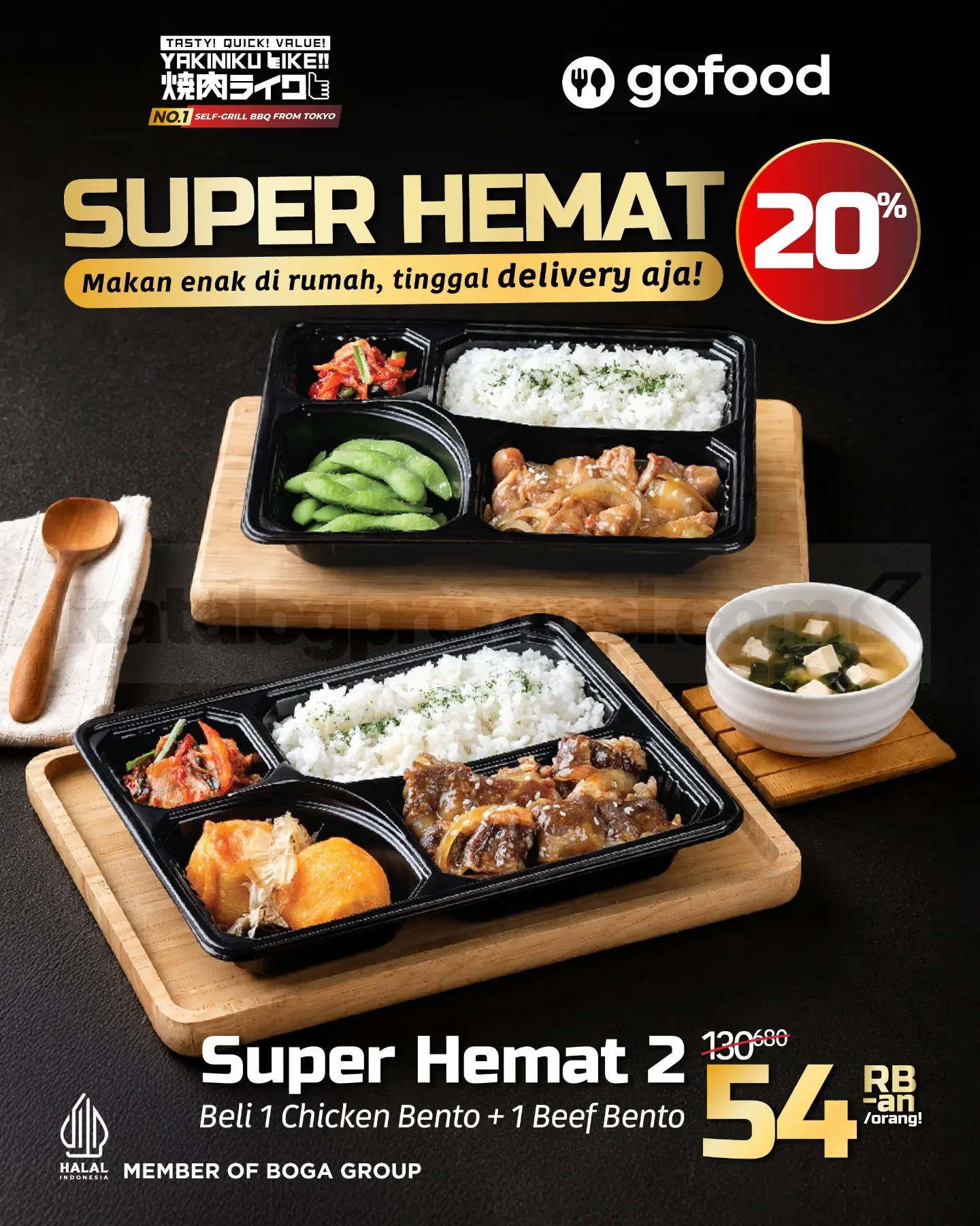 Promo Yakiniku Like Delivery Super Hemat Diskon 20% Promo Yakiniku Like Delivery Super Hemat diskon 20% dengan Chicken Bento dan Beef Bento