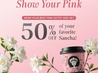 Promo Sancha Day Diskon 50% Signature Milk Tea dengan outfit warna pink setiap tanggal 8